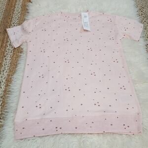 NWT Gap Teen Girl Light Pink Star Print Sleep Shirt